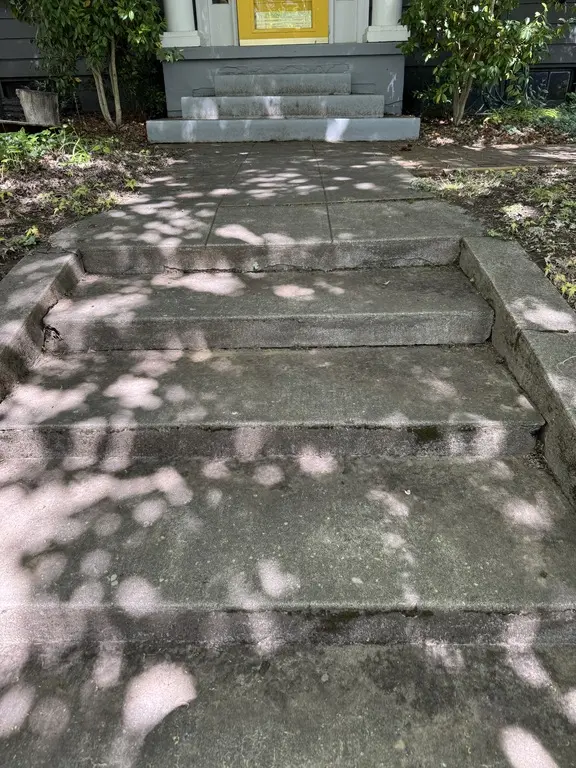 Driveway before pressure washing